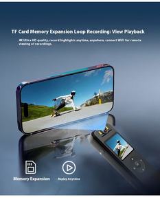 Cámara de Seguridad para Exteriores 4K <span class=keywords><strong>HD</strong></span>, Impermeable IP67, Gran Angular de 150°, Batería de Larga Duración, Tamaño de Bolsillo, Profesional para Vloggers - Product Image 4