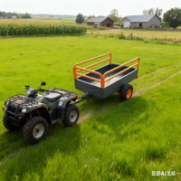 Meilleur prix Remorque à benne basculante multifonctionnelle en métal pour VTT Remorque tout-terrain pour VTT Remorque utilitaire de haute qualité Remorque de jardin
