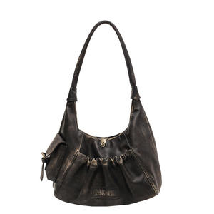 Nuevo bolso de hombro de cuero suave a la moda con pliegues y gran capacidad para chicas, bolso de hombro multifuncional - Product Image 5