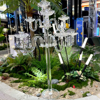 Candélabre en acrylique à 9 têtes, porte-bougie en cristal, décoration de mariage, centre de table, décoration de fête et de maison