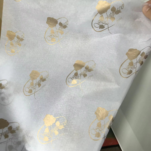 Black Paper Luxury Branded 17gsm Gold Foil Printed Clothes Personalized Biodegradable Tissue Wrapping Paper - Product Image 6