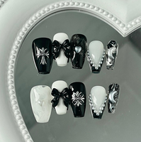 10 pièces de faux ongles ballerine en PMMA, couleurs naturelles, peints à la main, de luxe, personnalisés, faits à la main, les plus vendus, vente en gros