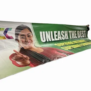 Banner de fábrica para publicidade externa, bandeiras promocionais com impressão personalizada, banner de vinil em PVC