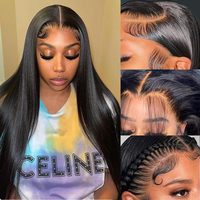 13x6 HD pelucas frontales de encaje venta al por mayor Natural brasileño recto HD encaje Frontal completo peluca Virgen sin cola cabello humano negro