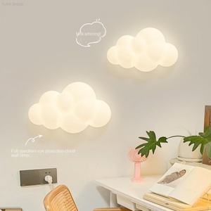 Modern <b>Retro</b> Cloud LED <b>Wall</b> Lamp Night <b>Light</b> with Sensor Control Dimmable Feature for Children's Bedroom Garden <b>Wall</b>-mounted Use - Product Image 2