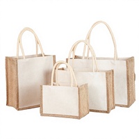 Sac fourre-tout imperméable pour courses, pliable, en jute et chanvre, avec bandoulière, personnalisable avec logo par transfert thermique, idéal pour cadeaux écologiques (OEM)
