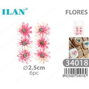 ILAN Fiori Decorativi 2,5cm 6 Pezzi per Decorazioni e Artigianato - Product Image 1