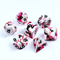 Dés polyédriques en acrylique personnalisés, ensemble de 7 dés, motif Sakura, dés de jeu de rôle D&D, 28g par ensemble