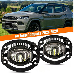 Feux antibrouillard pour Jeep Compass 53490686 25W 5500K, ensemble de feux de conduite LED pour pare-chocs avant - Product Image 2