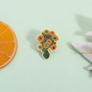 Van Gogh Esmalte Girassol Pin Art Inspirado Broche Emblema para Roupas Mochila Jóias Presente Atacado Bulk - Product Image 2