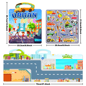 Juego <span class=keywords><strong>de</strong></span> Emparejamiento <span class=keywords><strong>para</strong></span> <span class=keywords><strong>Niños</strong></span> Pequeños con Múltiples Temas, Juguete Educativo Temprano Montessori <span class=keywords><strong>para</strong></span> Viajes, Libro <span class=keywords><strong>de</strong></span> Pegatinas Reutilizables - Product Image 4