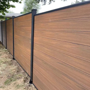 Revêtement mural de jardin personnalisé de 6 pieds avec clôture d'intimité en composite bois-plastique WPC co-extrudé et <span class=keywords><strong>poteau</strong></span> de clôture en aluminium - Product Image 5