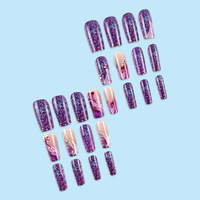Ventes en gros de faux ongles à coller de haute qualité, forme cercueil moyenne, cœur, perle, french tip, manucure, acrylique, avec colle