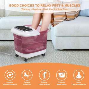 Masajeador de lavabo de baño de <span class=keywords><strong>spa</strong></span> de pie eléctrico grande rosa con rodillos de calor y masaje - Product Image 2