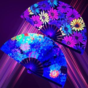 Ventilateur Kungfu personnalisé de 13 pouces Ventilateur pliant Big Clack UV Glow - Product Image 3