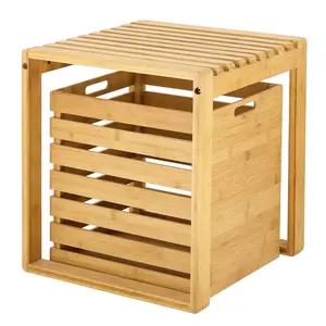 Бамбуковая скамья для хранения с ящиками для хранения, шкаф для хранения обуви, стойка для раздевалки и ванной комнаты