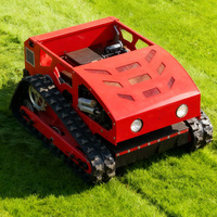 Tondeuse à gazon robotisée à rayon de braquage nul de qualité industrielle professionnelle pour l'herbe dense, les broussailles et la végétation de jardin avec coupe-fil