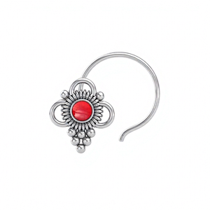 Indian Mores 925 Sterling Silver Round Cup Setting <b>Nose</b> <b>Stud</b> Elegant Minimal <b>Nose</b> Pin Jewelry for Women Girls B2B - Product Image 1