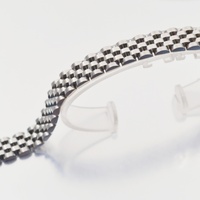 Bracelet chaîne à maillons en acier inoxydable argenté, style hip-hop, pour hommes