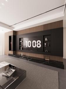 Modern <strong>Design</strong> Whole Wall Mounted <strong>TV</strong> <strong>Unit</strong> Stands Living Room Furniture Black <strong>TV</strong> Cabinets - Product Image 6