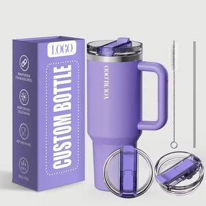 Vaso Térmico de Acero Inoxidable de 40 oz con Asa, Taza para Café Caliente con Logotipo Personalizable, Termo Portátil - Product Image 1