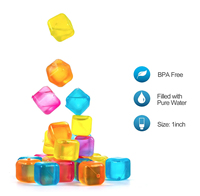 Matériau de qualité alimentaire, glaçon réutilisable sans BPA, glaçons en plastique, glaçons rechargeables colorés