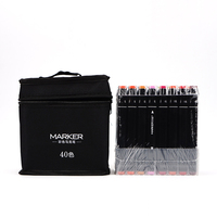 Fabricant Ensemble de stylos marqueurs à base d'alcool Encre indélébile Multi Color Sketch Dual Tips Marker Pens with Canvas Bag