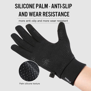 男女兼用 タッチスクリーン対応 レーシンググローブ 冬 アウトドア サイクリング & ランニング 保温手袋 滑り止めシリコン 暖かい 薄手 防寒 - Product Image 3