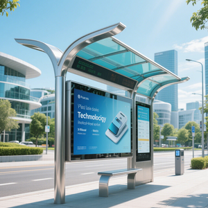 Cosun màn hình kỹ thuật số xe buýt dừng nơi trú ẩn trạm quảng cáo biển báo và hiển thị ngoài trời hộp đèn nhỏ de trạm xe buýt - Product Image 5