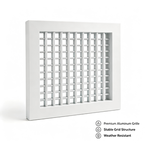Grille rectangulaire en aluminium pour installation murale, design minimaliste, installation facile - Product Image 3