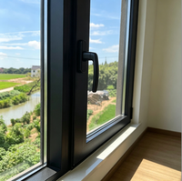 Ventanas Modernas Personalizadas de Apertura Abatible y Giratoria, Ventanas de Vidrio con Rotura de Puente Térmico de Alta Eficiencia Energética, Ventanas Corredizas de Aleación de Aluminio