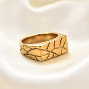 Bague en acier inoxydable 10MM à motif géométrique, bijoux de mode pour femmes, cadeau - Product Image 2