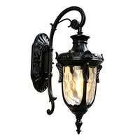 Lampes murales d'extérieur en aluminium et verre noir sable, éclairage mural de jardin, luminaires extérieurs, éclairage mural extérieur 263182