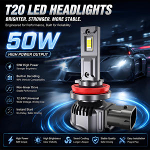 Phares LED de voiture TOPOWL H10 12V/24V 50W 12000LM 6500K IP67 étanches, tubes en <span class=keywords><strong>cuivre</strong></span>, Canbus Plug and Play, ajustement universel - Product Image 2