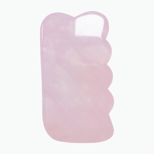 Natural Rose Quartz Wave Comb Gua Sha Tool, Pink Crystal Scalp <b>Massager</b> & Face Scraping Board - Product Image 1