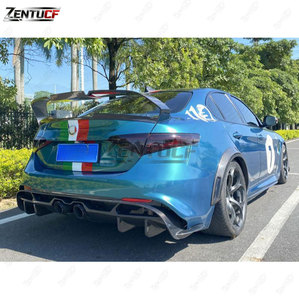 Pare-chocs arrière semi-carbone adapté aux <span class=keywords><strong>Alfa</strong></span> <span class=keywords><strong>Romeo</strong></span> Giulia 952 2016-<span class=keywords><strong>2022</strong></span>, style GTAM modifié, kit de pare-chocs arrière semi-carbone - Product Image 4