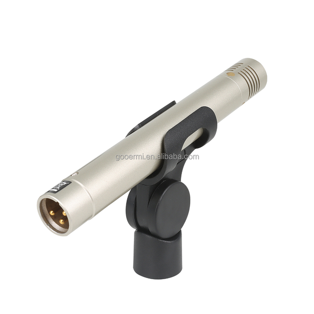 C02 Professional Metal Condenser Instrument Recording Pencil Microphone With Shockproof Clip & Windscreen for Live,Drum,Piano
