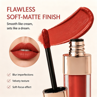 Gloss à lèvres mat velours à marque privée avec tube effet miroir, rouge à lèvres liquide haute pigmentation, gloss non-transfert, maquillage personnalisé