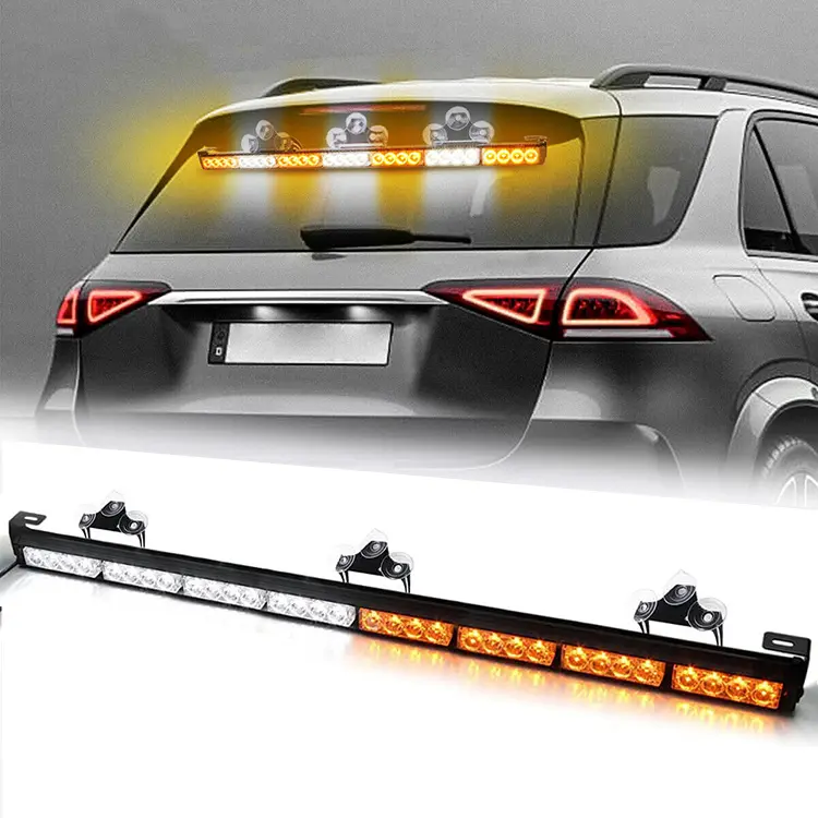 Biaochi vantuz cam 12 volt LED uyarı ışığı çubuğu 90cm 35 inç araç kamyon İç trafik danışmanı Strobe Lightbar