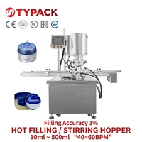 Machine de remplissage à chaud automatique TYPACK avec trémie chauffante et agitateur pour cire capillaire, vaseline, pâte cosmétique, crème