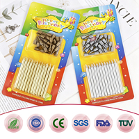 Vente en gros usine – 24 bougies d'anniversaire métalliques or et argent avec supports, bougies fines de luxe pour gâteaux, mariages et fêtes