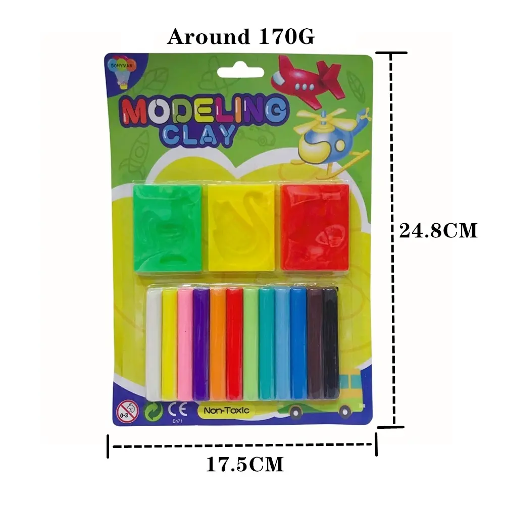 Argilla da modellare con strumenti per scolpire 12 colori argilla da modellare non essiccante a strisce non tossica