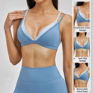 Reggiseno Sportivo Personalizzato Effetto Nudo, Antiscivolo, ad Alto Supporto, Traspirante, con Spalline Sottili, Colore a Contrasto, Schiena Stratificata, per Yoga e Palestra - Product Image 2