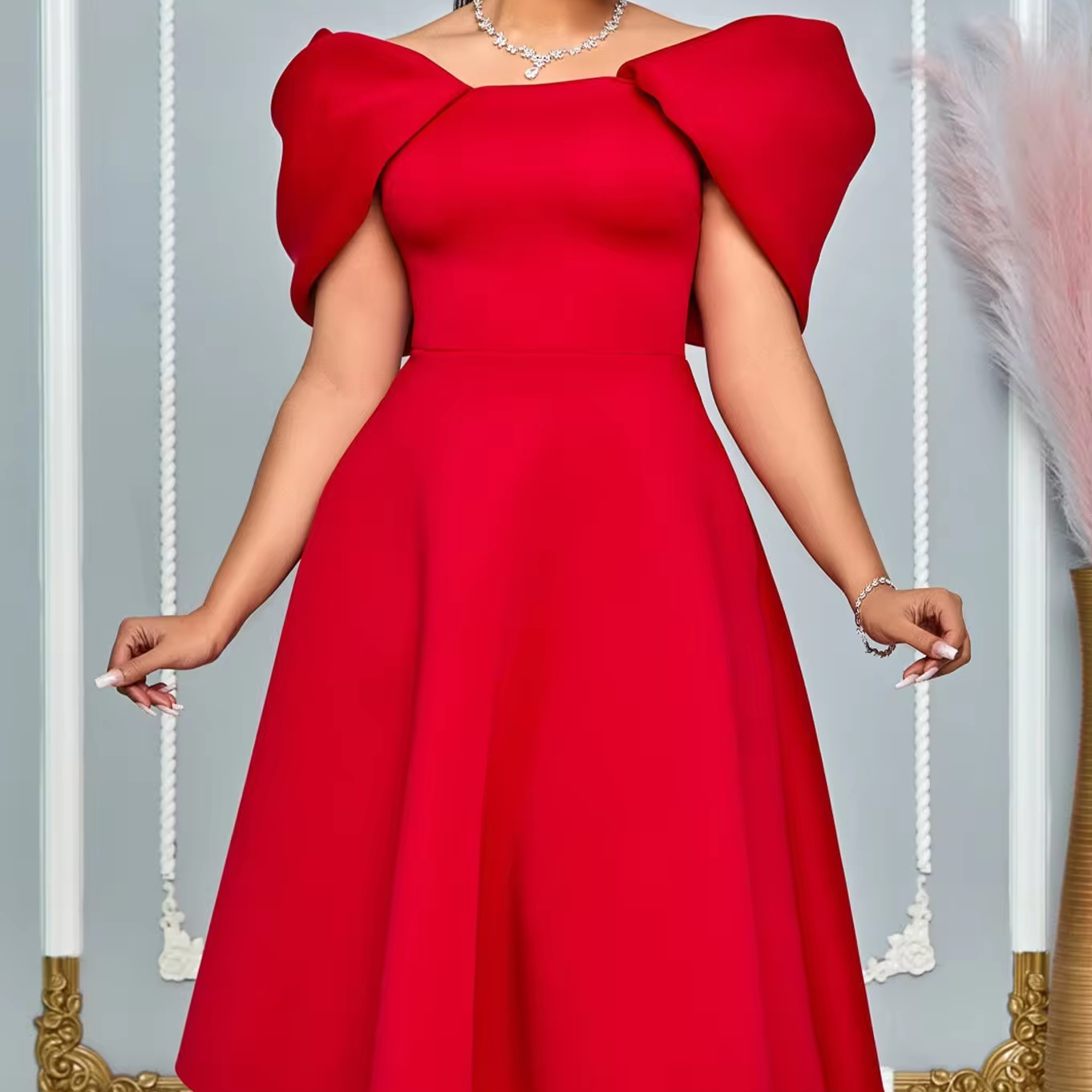 plus size maxi dress for women Final Sale Plus Size Halter Maxi Dress in Black & White main image 0
