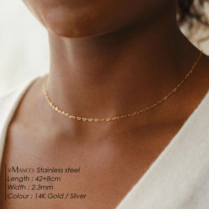 EMancoステンレス鋼ハートリンクチェーンネックレスゴールドメッキハートチョーカーネックレス防水ジュエリーネックレス卸売 - Product Image 2