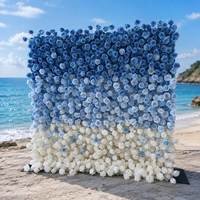 Mur de fleurs de luxe en tissu de soie artificielle, design détachable, pour décoration de cérémonie de mariage et d'événements