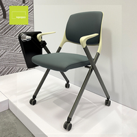 Chaise de réunion moderne pour bureau, empilable, pour conférence et formation, avec tablette d'écriture