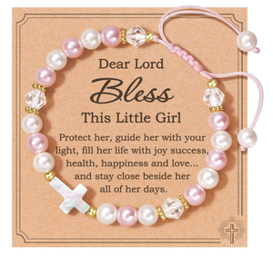 Pulsera de Perlas y Cristales Anudada a Mano, Ajustable, Estilo Rosario, Joyería Inspirada en la Fe para Mujer - Product Image 2