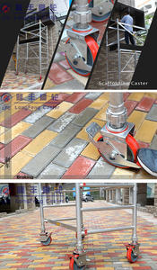 EN1004 Gerüst-PU-Lenkrad mit Gewindes chaft und Zn-plattiert für mobile Aluminium-Hoch arbeitsbühnen für Gerüste - Product Image 5