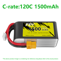 Batterie Lipo GNB HV 15.2V 1500mAh 120C 4S1P à décharge rapide avec connecteur XT60 22.8Wh pour drone FPV, bateau RC, hélicoptère CE UN38.3